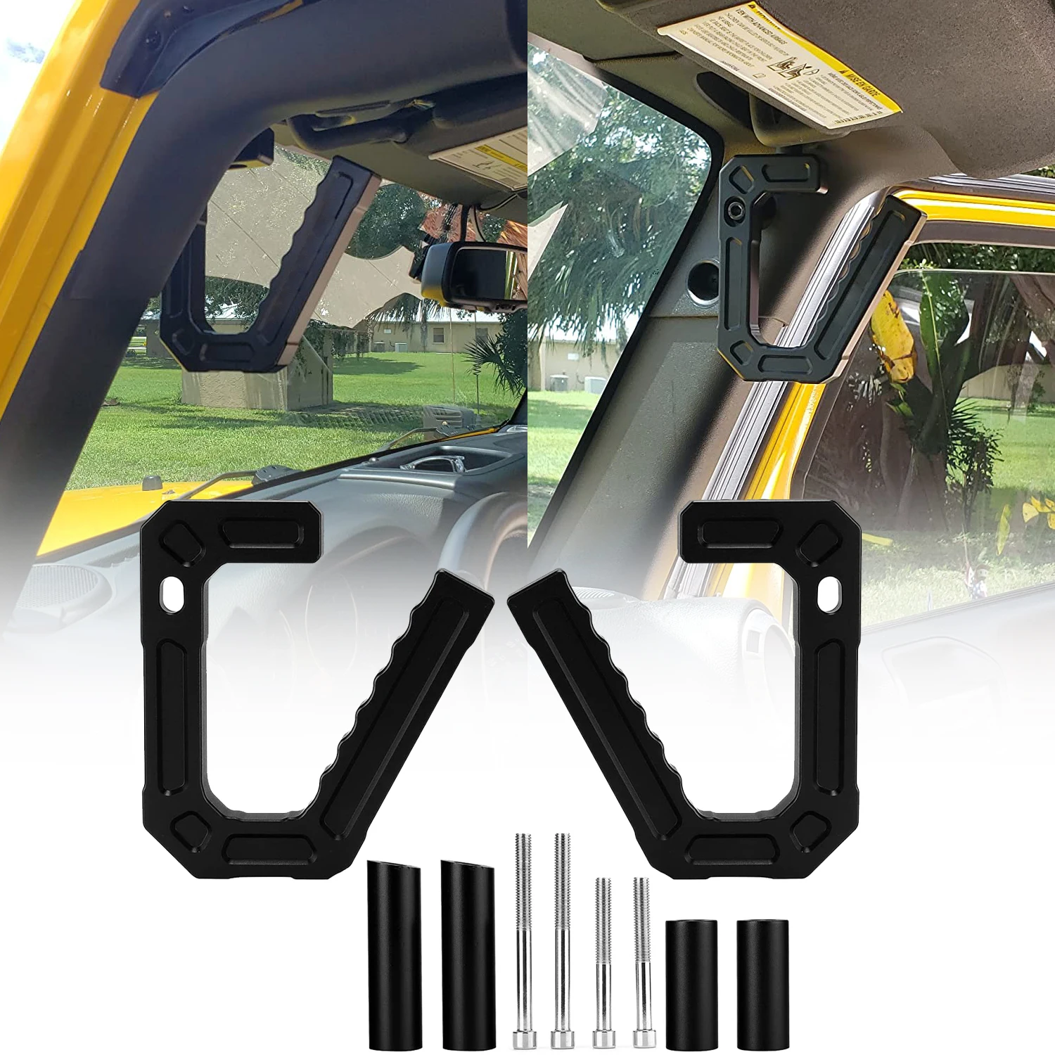 

Front Door Grab Bar Handle For Jeep Wrangler JK 2007-2017 Aluminum Hand Mount