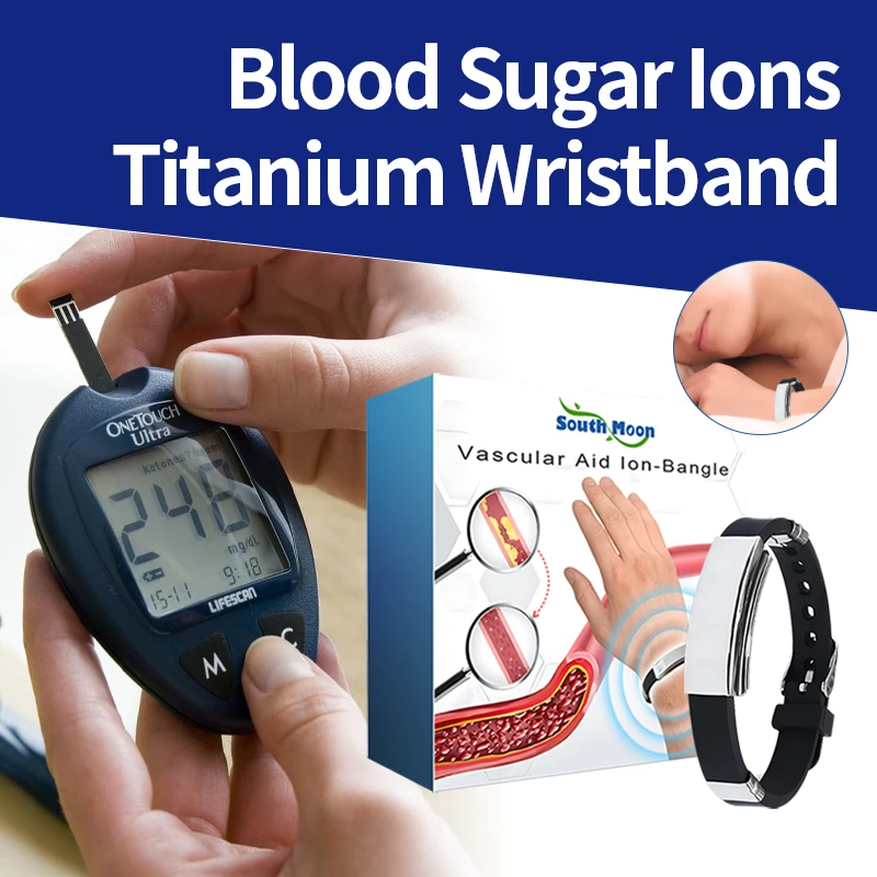 Браслет с ионами контроля уровня сахара в крови титановый германиевый браслет
