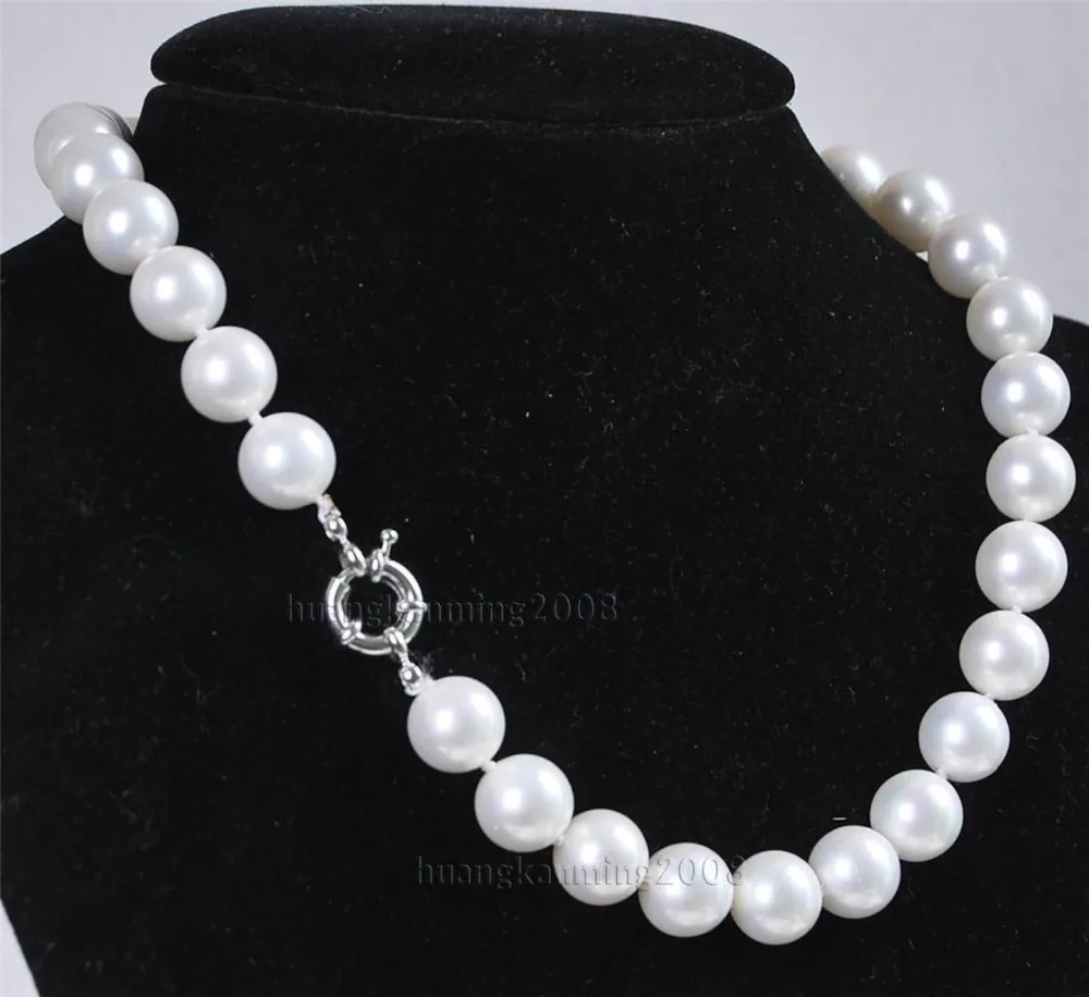 

10 мм Белое жемчужное ожерелье из ракушек Южной моря ювелирные изделия класса AAA 25 дюймов