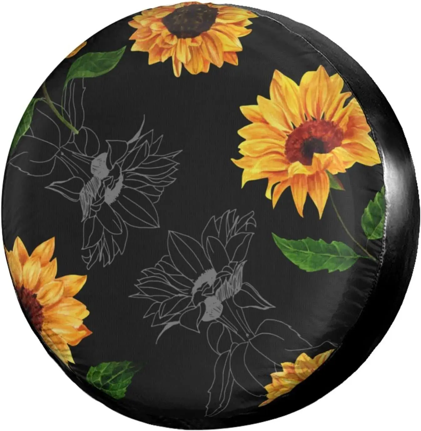 

Delerain Sunflowers Spare Tire Covers for Jeep RV Trailer SUV Truck and Many Vehicle, Wheel Covers Sun Protector Waterproof