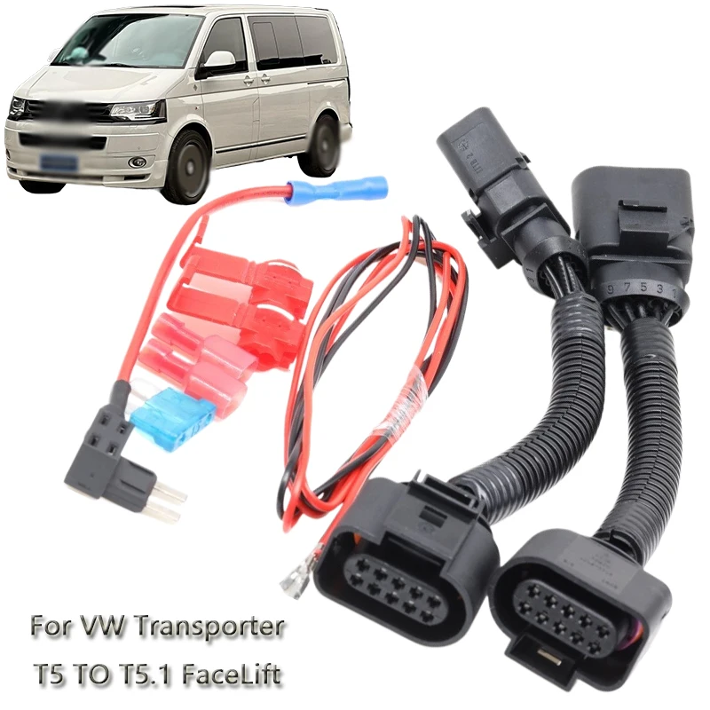

1 комплект для VW Transporter T5 TO T5.1, адаптер для преобразования автомобильных фар, разъем жгута проводов, автозапчасти