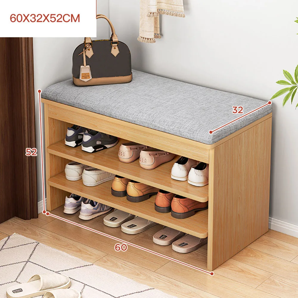 

Household Change Shoes Stool Seated Multi-layer with Boots Position Doorstep Storage Small Footprint Soft Cushion