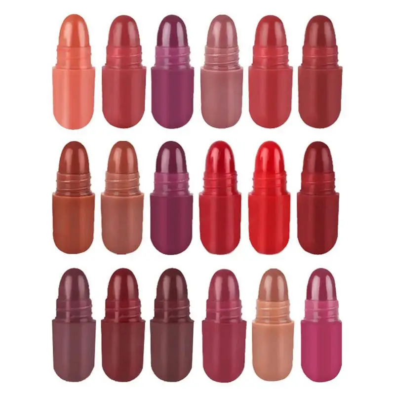 

18 Pcs Mini Pill Lipstick Velvet Matte Pills Lipstick Matte Lipstick Set For Women Portable Lipstick For Dating Shopping
