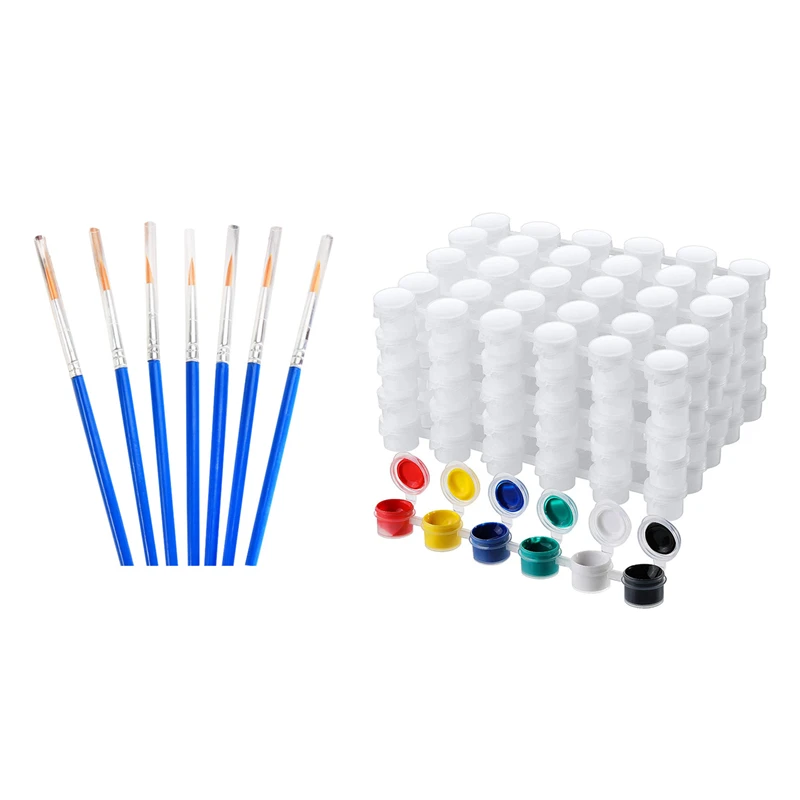 

100 PCS Fine Hook Line Nylon Pen With 50 PCS Empty Paint Strips Paint Cup