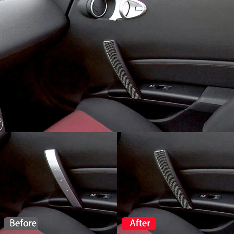 для 350Z 2006-2009 Дверная ручка второго пилота со стороны пассажира из углеродного