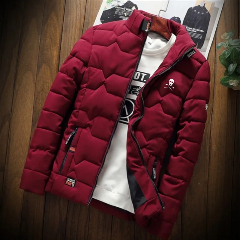 2022 Golf Clothing Men's Winter New Outdoor Stand Collar Golf Clothing Thickened Warm Cotton Jacket Men's Casual Fashion Coat