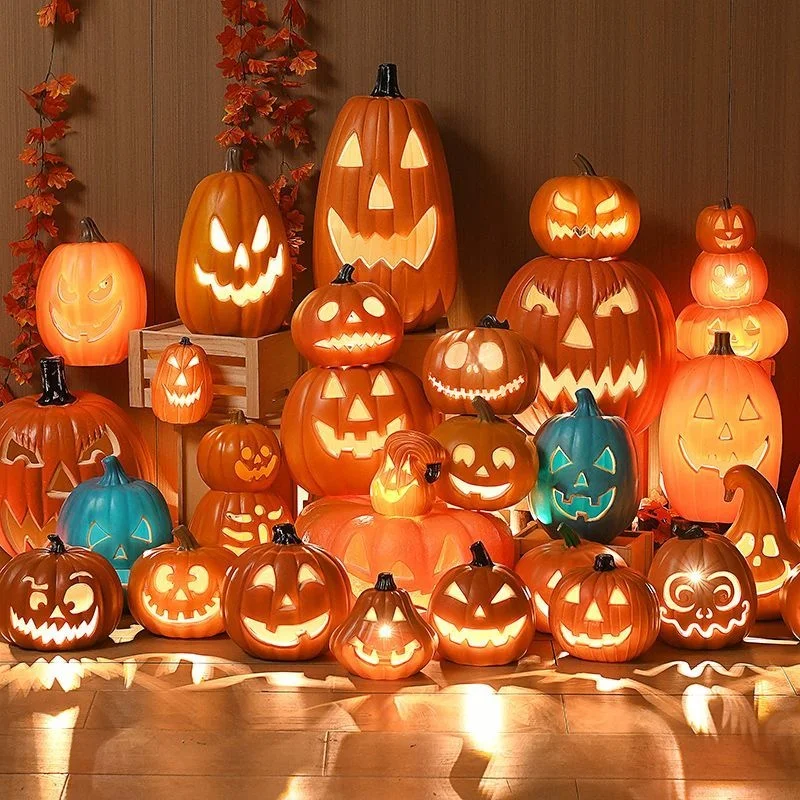 

Pumpkin LED Light Halloween Party Glow Decoration Creative Expression Pumpkin Cute Lantern Lamp Haunted House Bar Prop Kid Toy