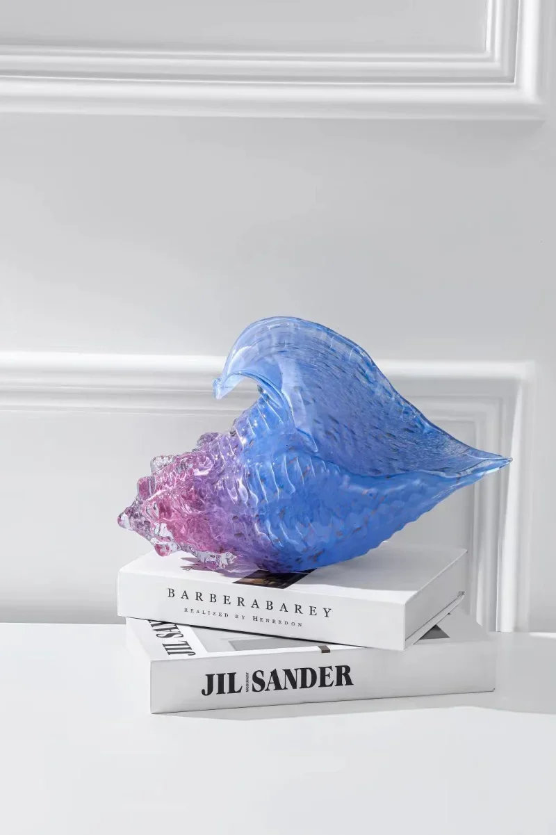 Прозрачная стеклянная раковина красочная статуя ракушки современный дизайн