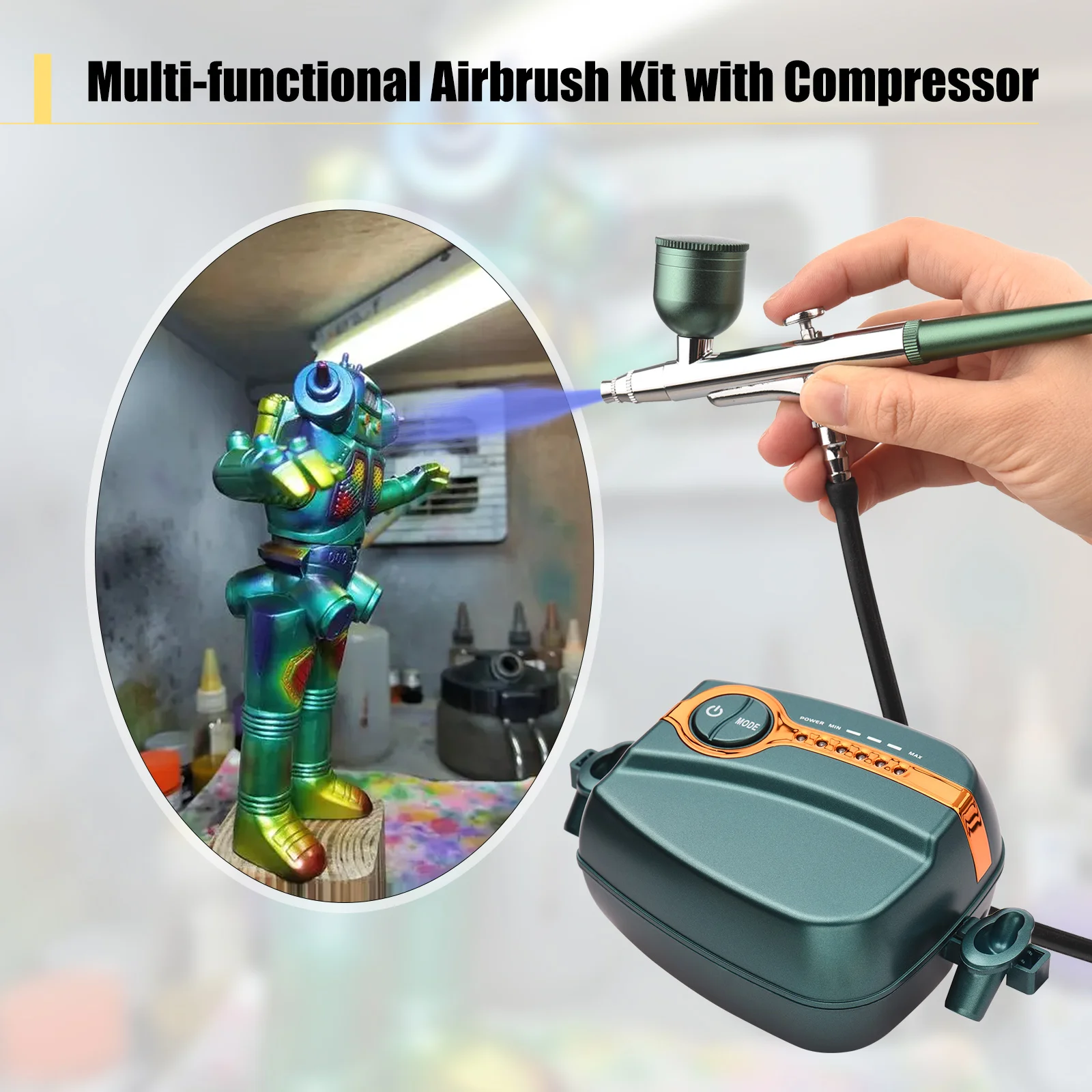 Mini Air Compressor Kit Facial Airbrush Sprayer Water Oxygen Injection For Nail Art Tattoo Craft Cake Nano Fog Mist Sprayer Gun