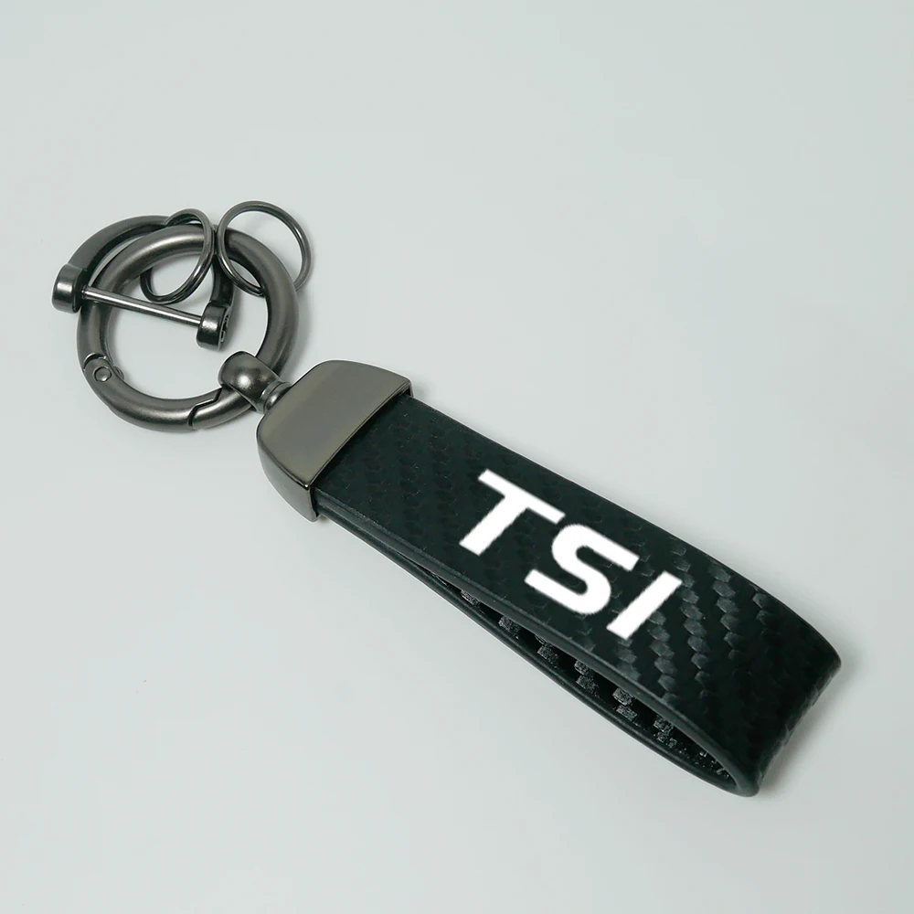 

Car Keychain Carbon Fiber Grain Keyring Keychain for VW TSI Funny Decoration Car Accessories Motorcycle Keychain