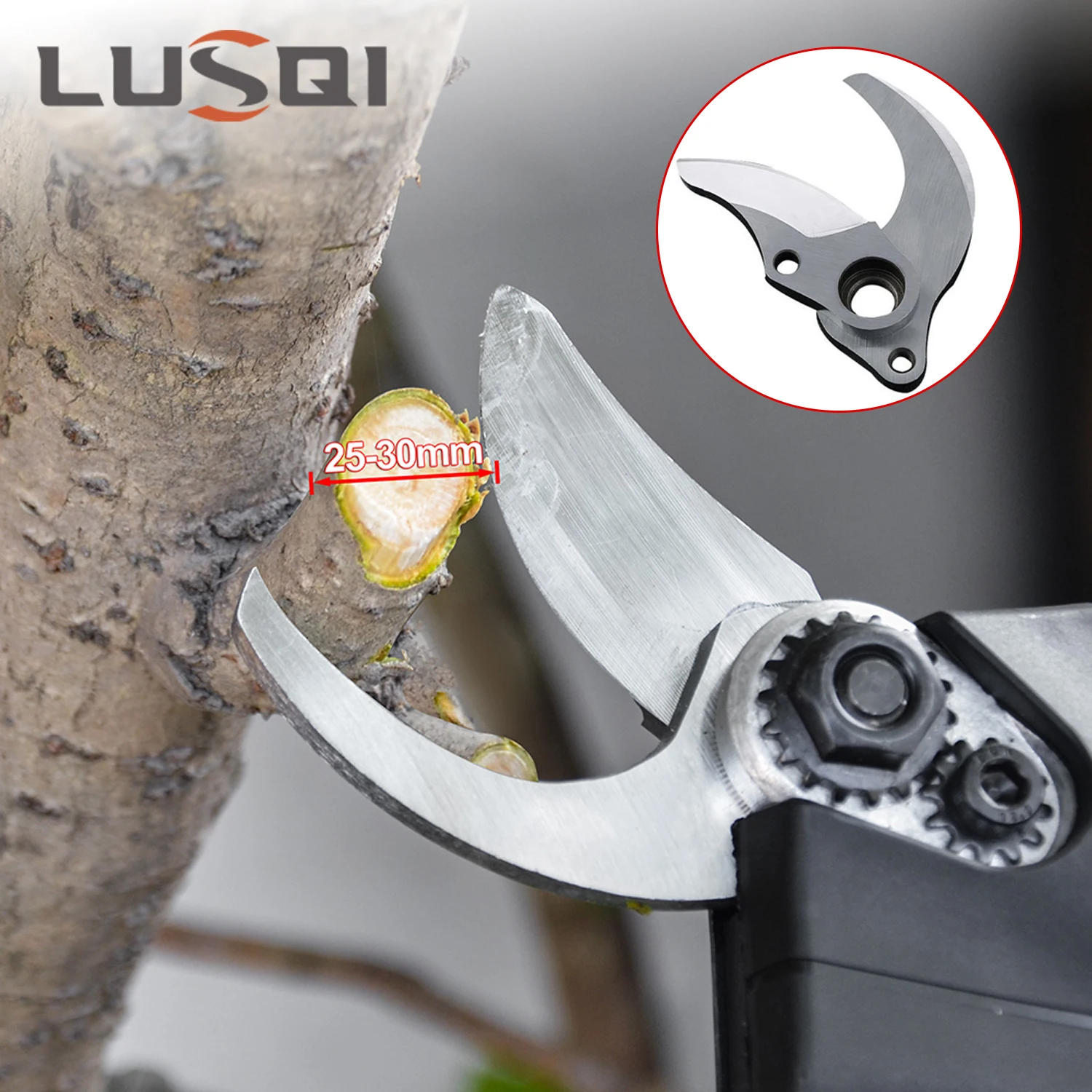 LUSQI Pruning Shear Blades Electric Pruning Shears Replacement Parts Rechargeable Li-ion Battery Trimmer