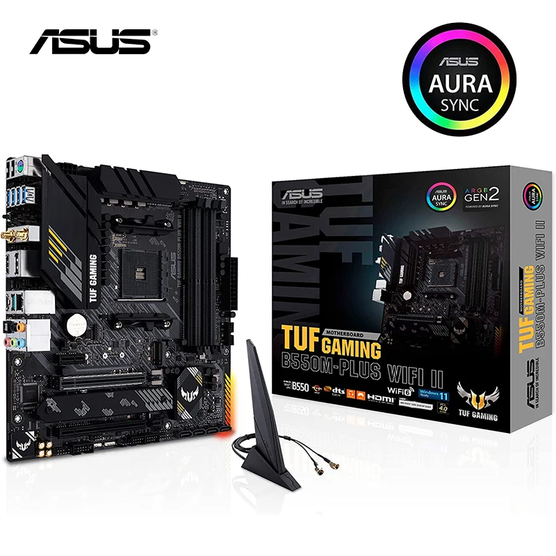 New ASUS TUF GAMING B550M PLUS (WI-FI) II Micro-ATX B550M Motherboard DDR4 4600 MHz 128G Mining Set AM4 Support AMD Ryzen CPU