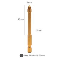 6mm drill bits cross hex tile bits glass ceramic concrete hole opener alloy triangle drill glass bits woodworking