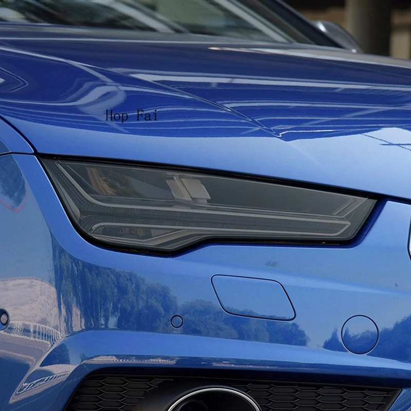 

2 Pcs Car Headlight Protective Film Smoked Black Tint Wrap Vinyl Transparent TPU Sticker For Audi A7 S7 4K 4G 2015-Present
