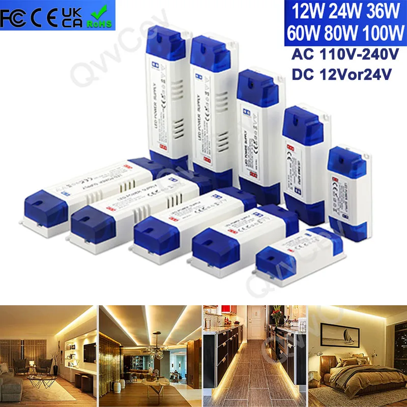 

Светодиодный привод, импульсный источник питания 12 Вт, 24 Вт, 36 Вт, 60 Вт, 100 Вт, трансформатор переменного тока 110-240 В в постоянный ток 12 В/24 В для...