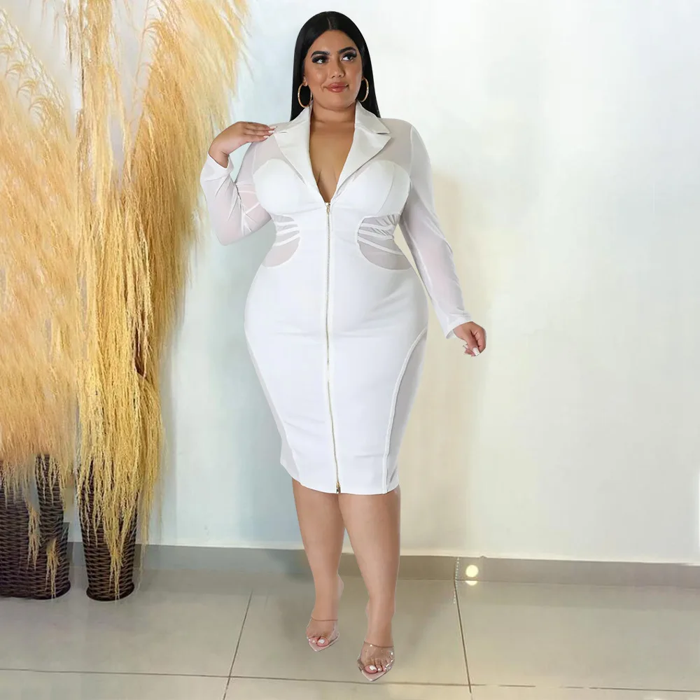 Женское Полупрозрачное платье на молнии