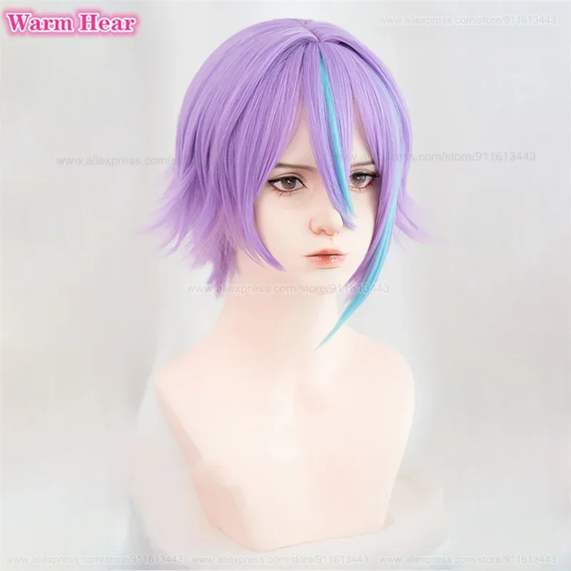 SUA31 Kamishiro Rui Аниме Косплей Короткий Фиолетовый Выделите Синий Парик Из