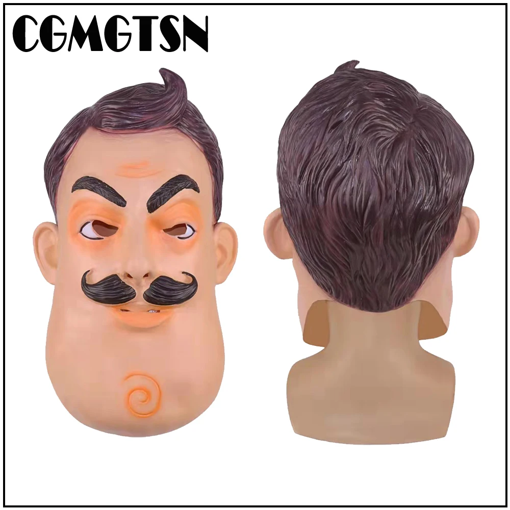 

CGMGTSN Horror Game Hello My Neighbor Latex Mask Halloween Cosplay Costume Accessories High Quality Realistic For Adult Mask