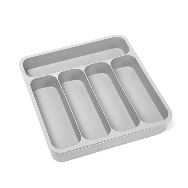 

Plastic Cutlery Tray For Drawer Utensil Flatware Tableware Organizer For Kitchen,Fits Standard Drawer,5-Compartment