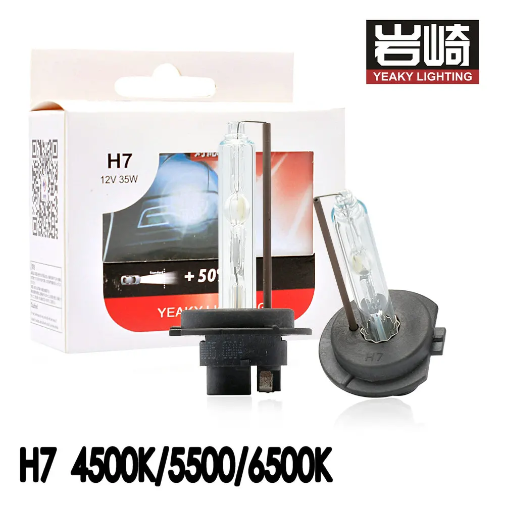 Оригинальная ксеноновая лампа Yeaky, лампа H7, 12 В, 35 Вт, HID ксеноновая лампа светильник 4500K, 5500K, 6500K, автомобильная лампа, автомобильные HID фары, лампы