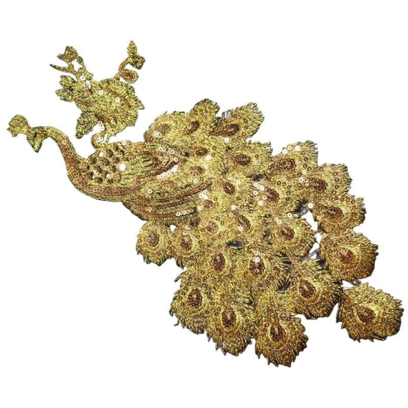 1 шт. золотые блестки аппликация Феникса вышивка одежды тканевая наклейка