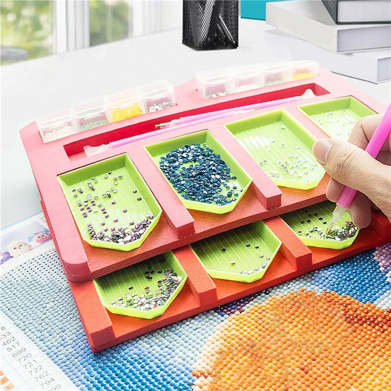 

Multifunctional Diamond Painting Tray Holder Drill Pen Drill Pen Box Organizer High Quality DIY Craft Sewing Storage Tray