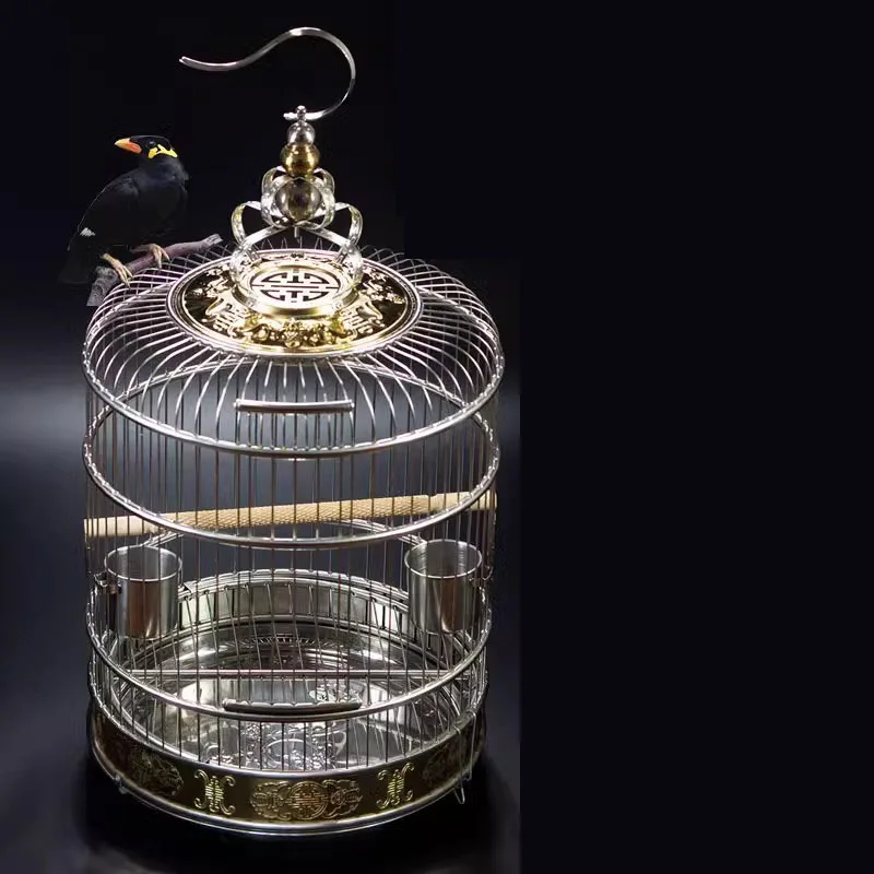 

Breeding Hanging Bird Cage Stainless Steel Decoration Vintage Protective Cages Shelter Cage Pour Oiseaux House Birds Garden