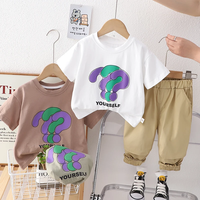 

2 шт./комплект, Детская Хлопковая футболка и штаны