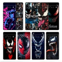 marvel venom and spiderman case cover for google pixel 6 6pro 5a 4a 3 4 xl 5 pro 4g 5g 4xl tpu matte original capinha thin