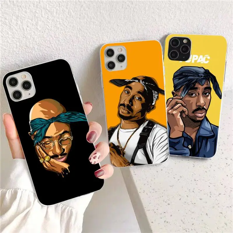 

Rapper 2pac singer Phone Case for iPhone 11 12 13 Mini Pro Max 8 7 6 6S Plus X 5 SE 2020 XR XS Case shell