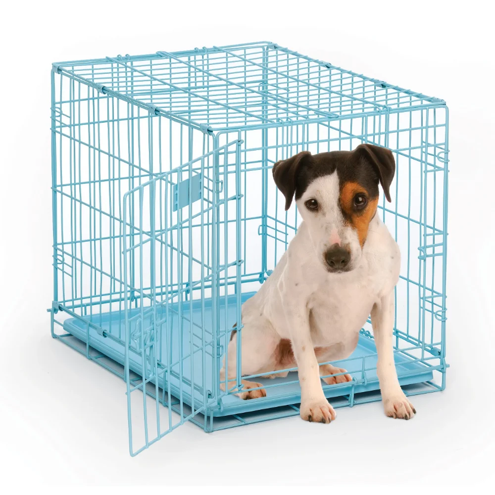 

Dog Crate | Newly Enhanced MidWest iCrate XXS Folding Metal Dog Crate | Divider Panel, Floor Protecting Feet, Leak-Proof Dog Pn