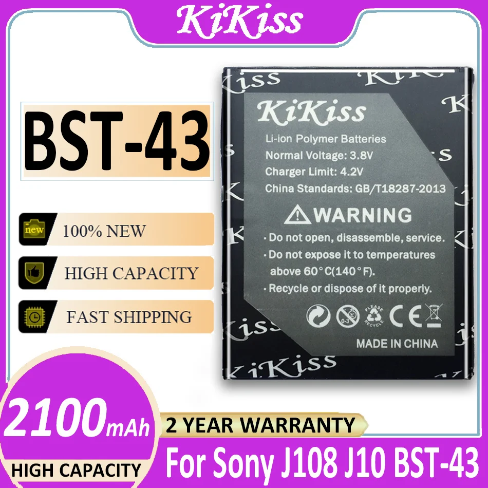 

Top Brand 100% New 2100mAh BST-43 Battery for Sony Ericsson WT13I Yari U100i J10 J20 J108i S001 CK13I S001 U100 Battery