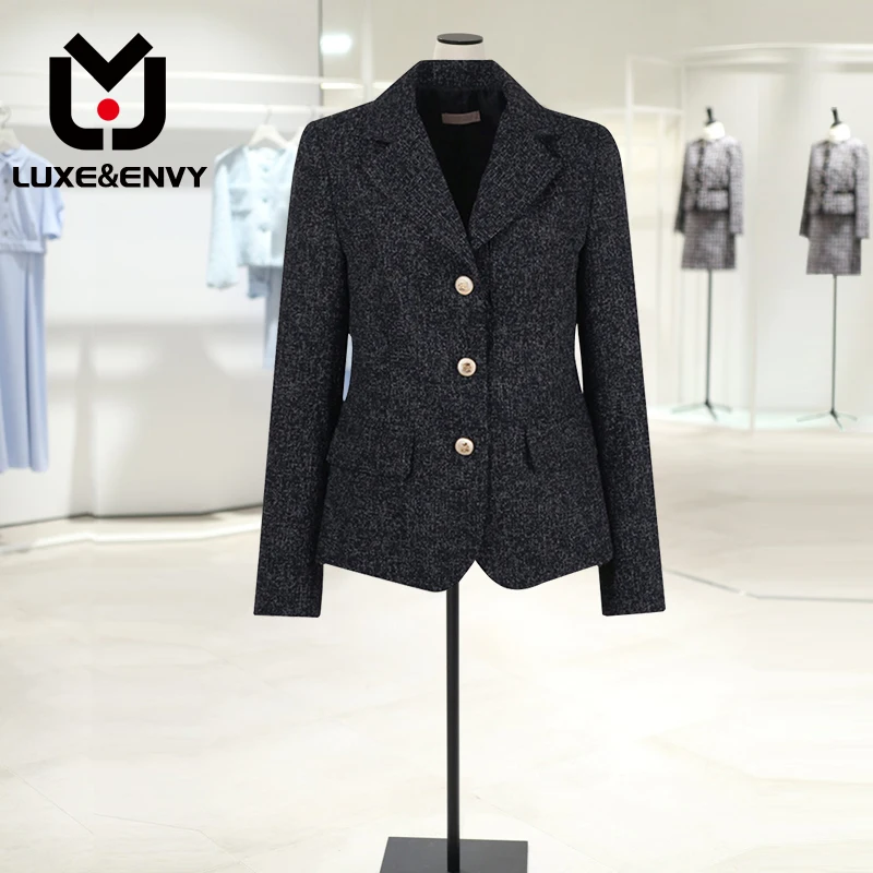 

Роскошный модный маленький твидовый костюм люкс & ENVY в стиле ретро, новый стиль, роскошная короткая куртка из крупной твида, осень 2023