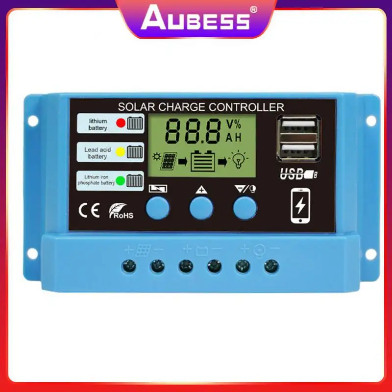 

Солнечная панель с регулятором, литий-гелевый свинцово-кислотный аккумулятор Lifepo4 с двойным Usb интеллектуальным ЖК-дисплеем, 5 В, 12 В/24 В