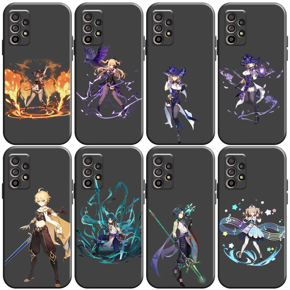 

Genshin Impact Project Game Phone Case For Samsung Galaxy A32 4G 5G A51 4G 5G A71 A72 4G 5G Coque Black Carcasa Back