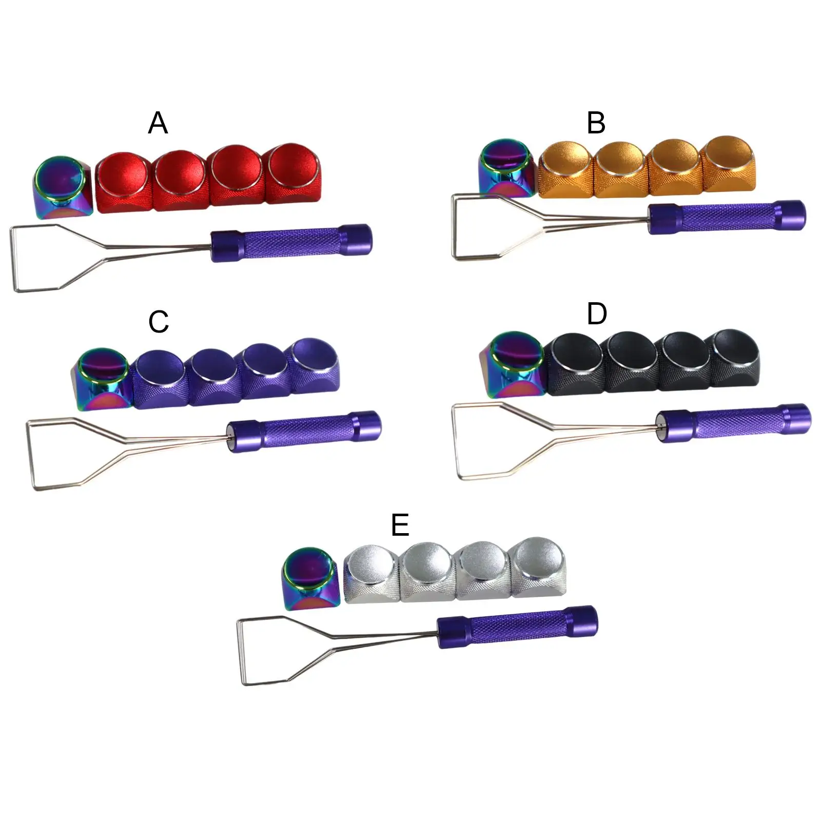 

Набор из 5 колпачков для ключей клавиатуры с пулером из алюминиевого сплава, прочные колпачки для ключей клавиатуры с пулером для механичес...