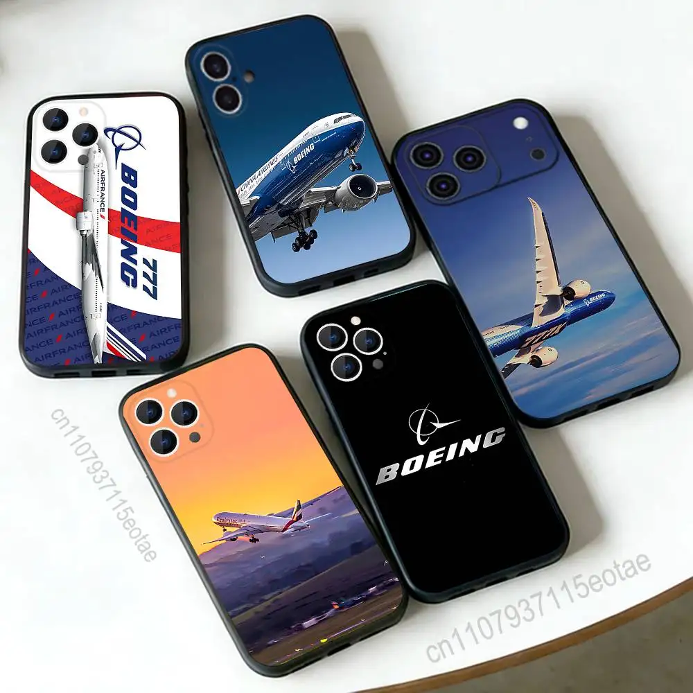 Фото Чехол для телефона Top Airplane B-BoeingS 777 для iPhone 12, 16, 13, 14, 15, 17, 11, Pro, Max, Plus, E, Air, Mini из мягкого TPU, приятный на ощупь. №1