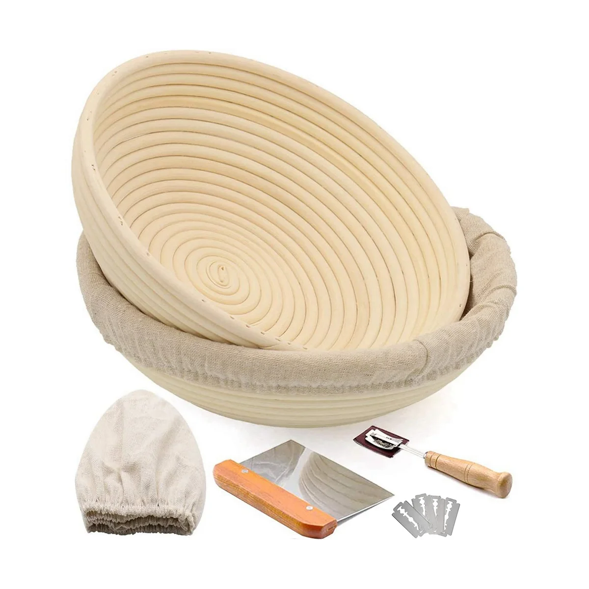 

Корзина для изготовления хлеба из натурального теста, Набор для изготовления хлеба с тканевой подкладкой для профессионального и домашнего хлеба из натурального теста