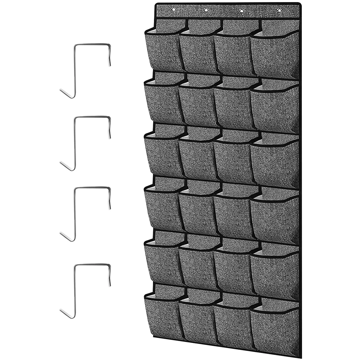 

24 Pockets Storage Hanging Bag Over the Door Shoe Organizer Wall Mounted Fabric Shoe Rack Holder Shoes Slippers Storage Bag