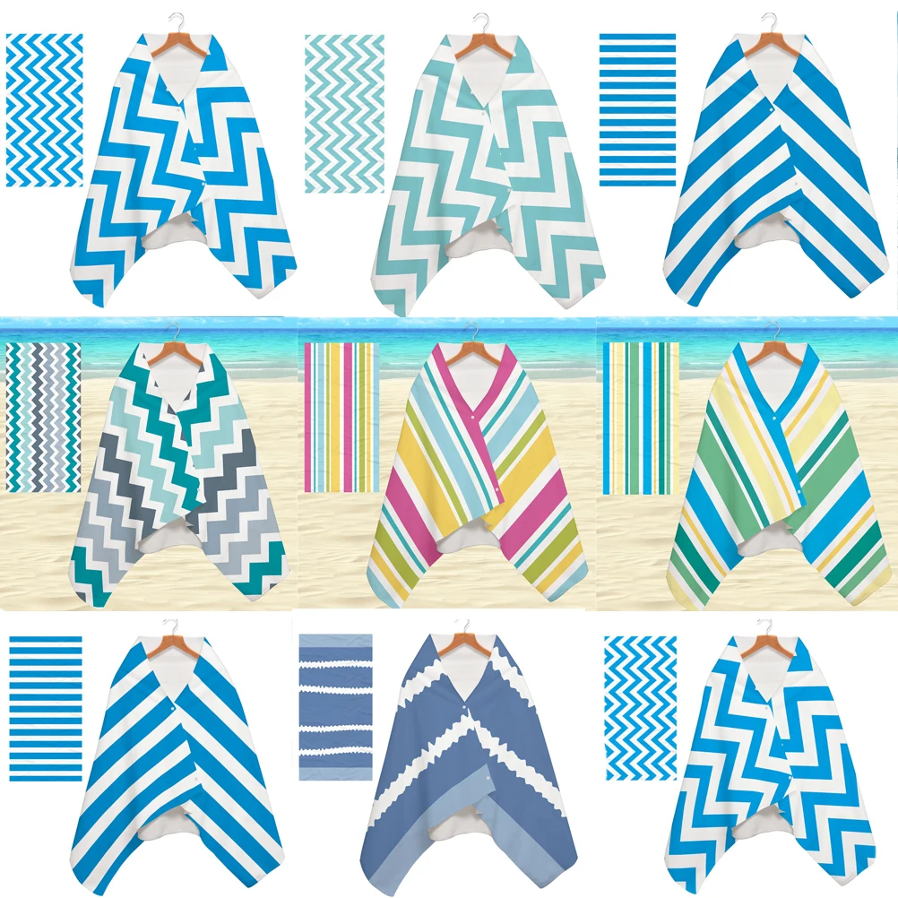

75x150cm Beach Towels Novelty Travel Bath Towelsfor Adult Men Women Stripe Wavy Sport Face Towel Gym Men