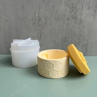 new diy gypsum honey bee jar silicone molds concrete epoxy candle pot box injection mould handcraft home decor handmade gift
