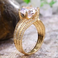 bsn gorgeous solitaire 12mm cubic zirconia bridal wedding rings gold color engagement party brilliant women fashion jewelry