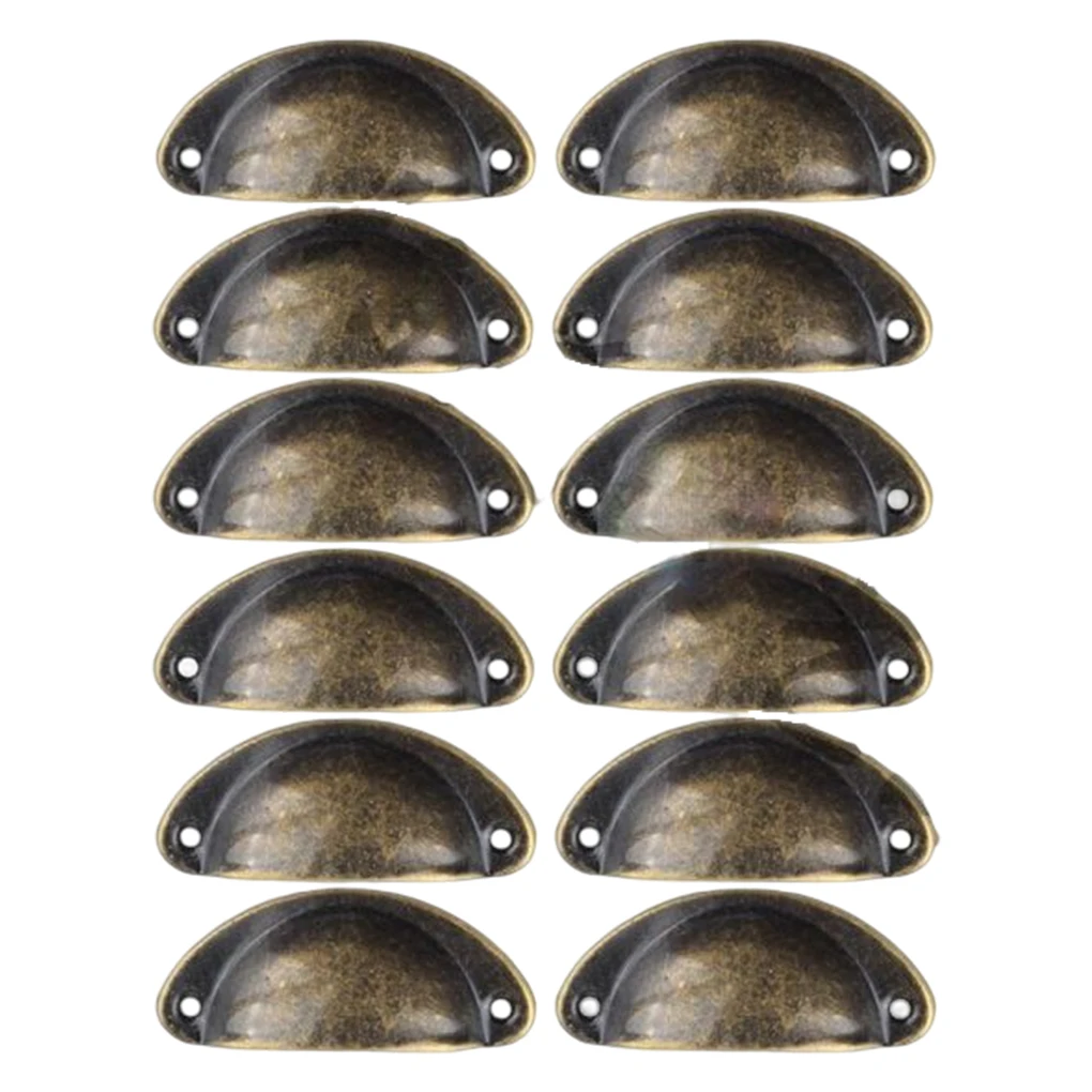

12Pcs Cabinet Knobs Furniture Hardware Semi-circle Drawer Handle Wardrobe