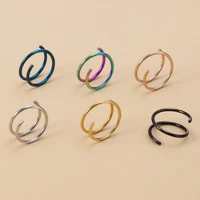 2pcs single piercing double hoop septum nose ring surgical steel spiral lip cartilage earrings tragus daith piercings jewelry
