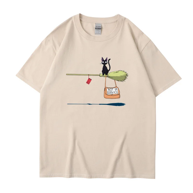 

Couple Casual O-Neck T-shirts women's Totoro Cartoon Tops, Ponyo Harajuku, Hayao Short sleeves