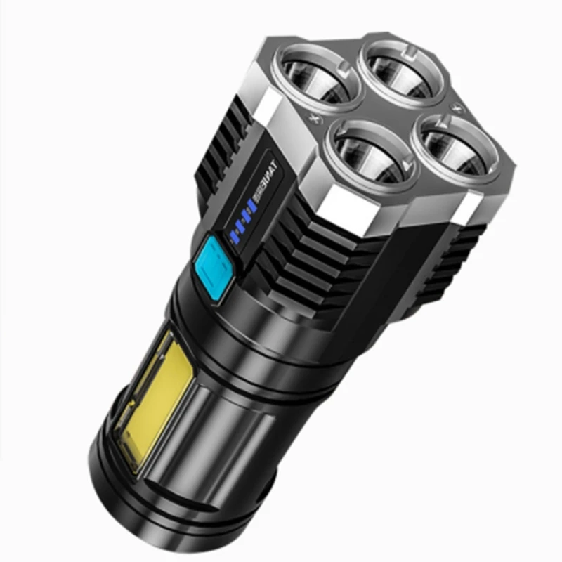 

Ultra Powerful LED Torch Light Rechargeable Side Light 4LED Outdoor Flashlight For Camping