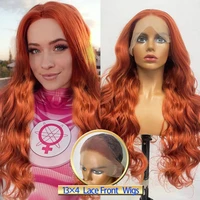 sivir synthetic orange ginger lace front wig female free breakdown long wavy hair cosplaydailyparty high temperature fiber