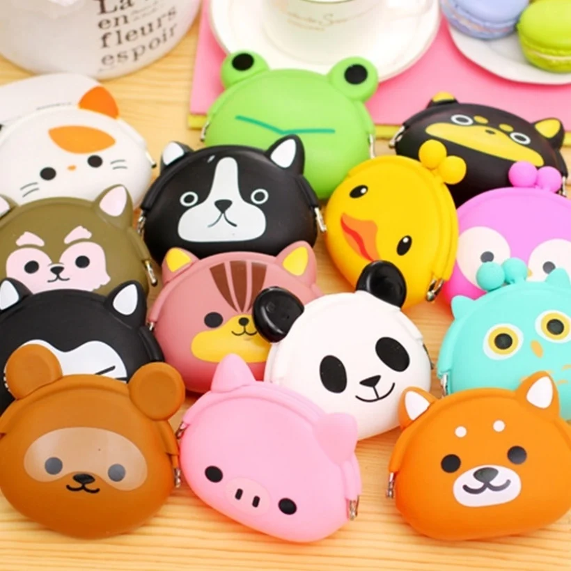 

2019 New Small Girls Mini Coin Purse Animals Change Wallet Purse Women Key Wallet Coin Bag For Children Kids Gifts Silicone #w