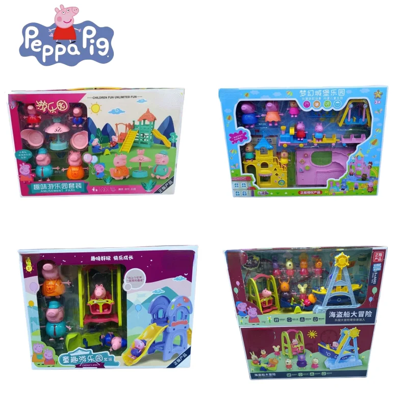 

Peppa Pig Sister Series Paige Joe New Style Zhiji Puzzle Playhouse Children's Toy Castle Pirate Ship Adventure Fun Ferris Wheel