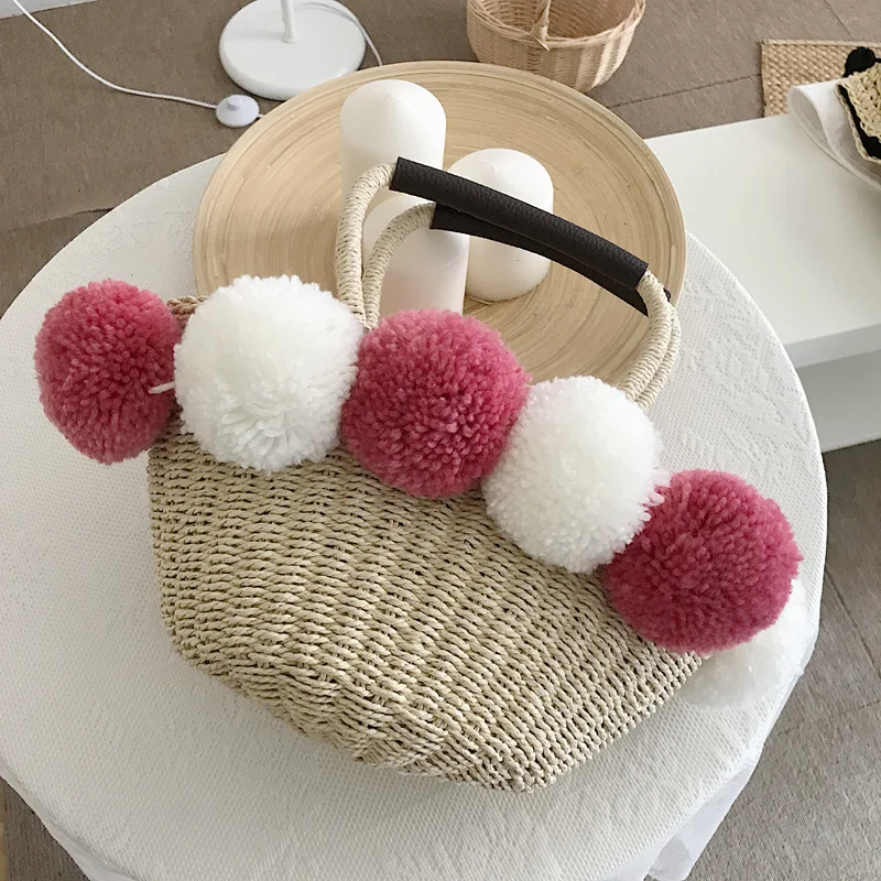 

girls bag Plant weaving Bucket Korean Totes ladylike handbag for teenage girls aesthetic designer bags women high quality